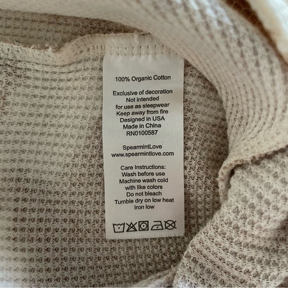 Spearmint Love Organic Waffle Knit Footie Pajama Baby Girl 6-9 Months One Piece - Picture 9 of 9